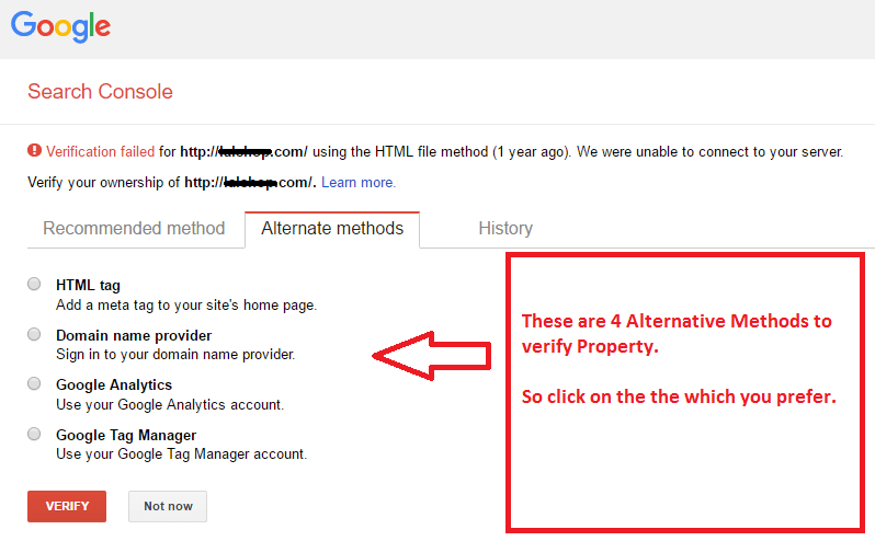 Website Ownership Verification alternative methods