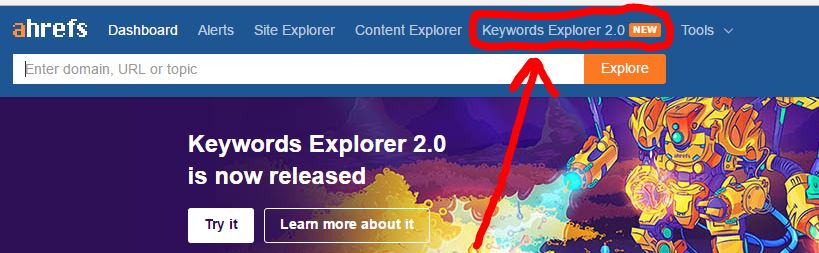 Ahrefs Keywords find