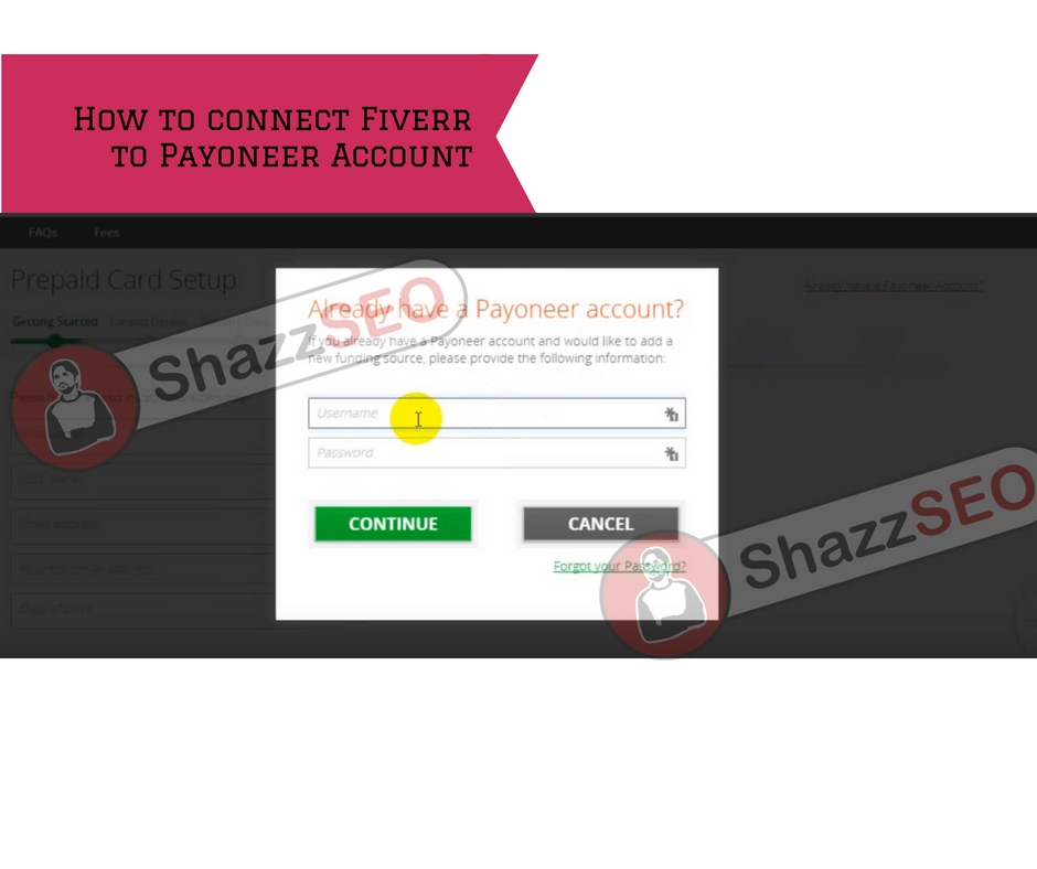 connect your Fiverr account to Payoneer