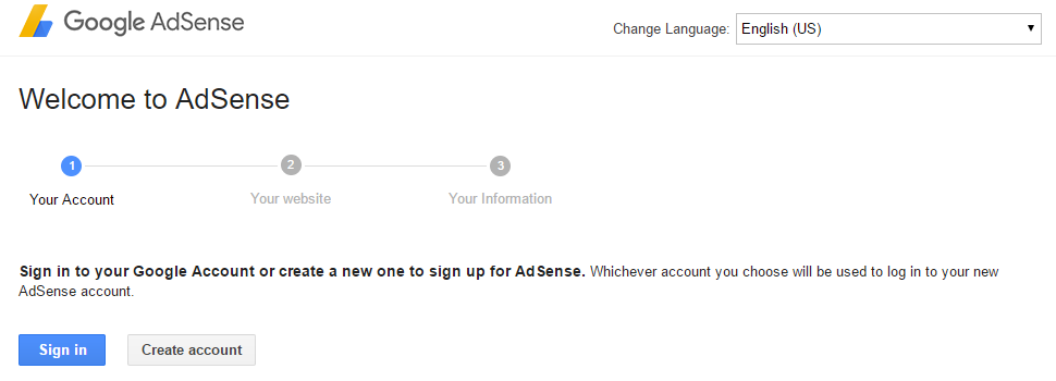 Google Adsense Signup