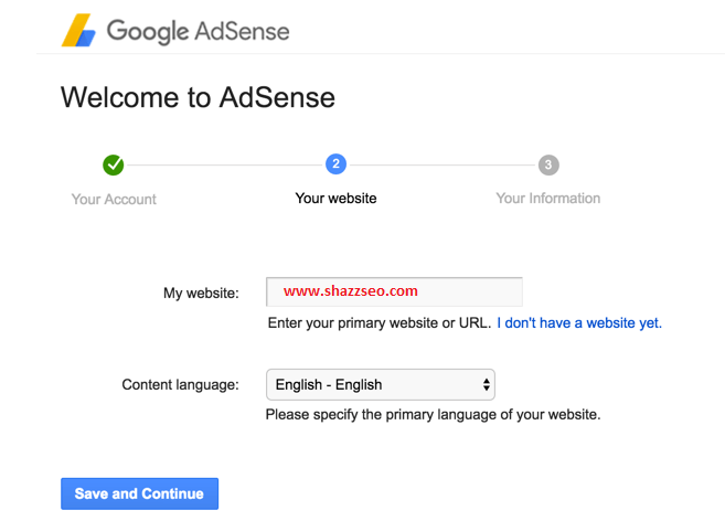 Google Adsense Website detail