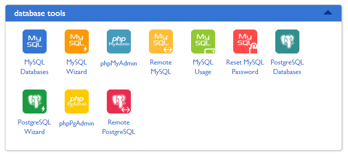 phpMyAdmin in control panel