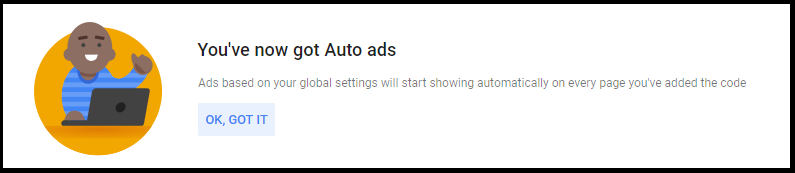 Google auto ads starts showing on website