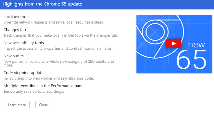 Chrome 65 SEO audit Report