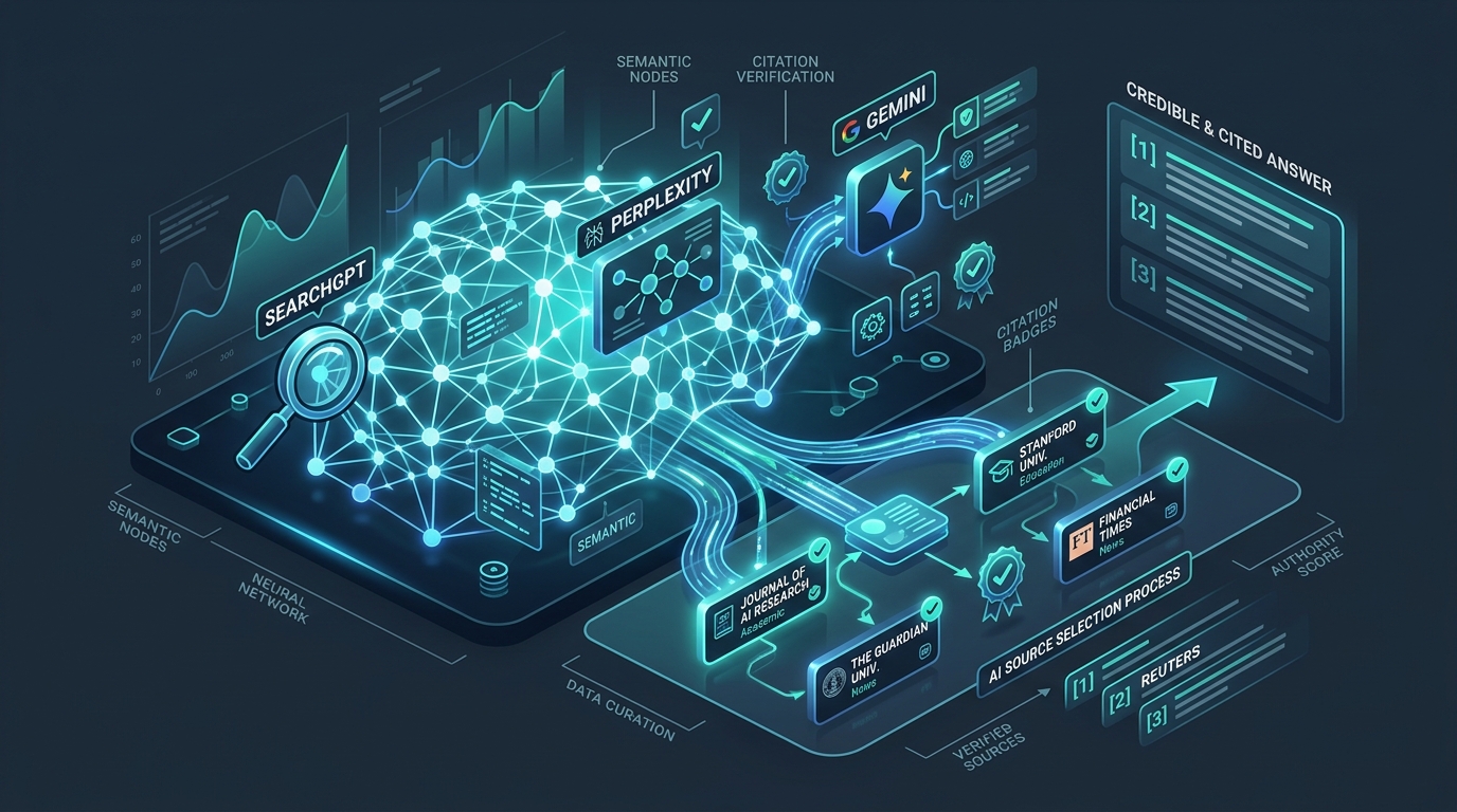 How AI search engines like SearchGPT Perplexity and Gemini choose sources