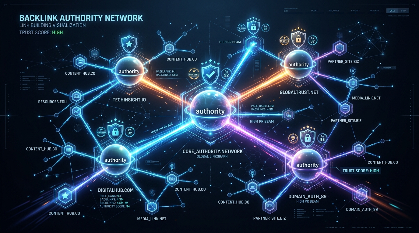 Link building and backlink authority network visualization in 2026