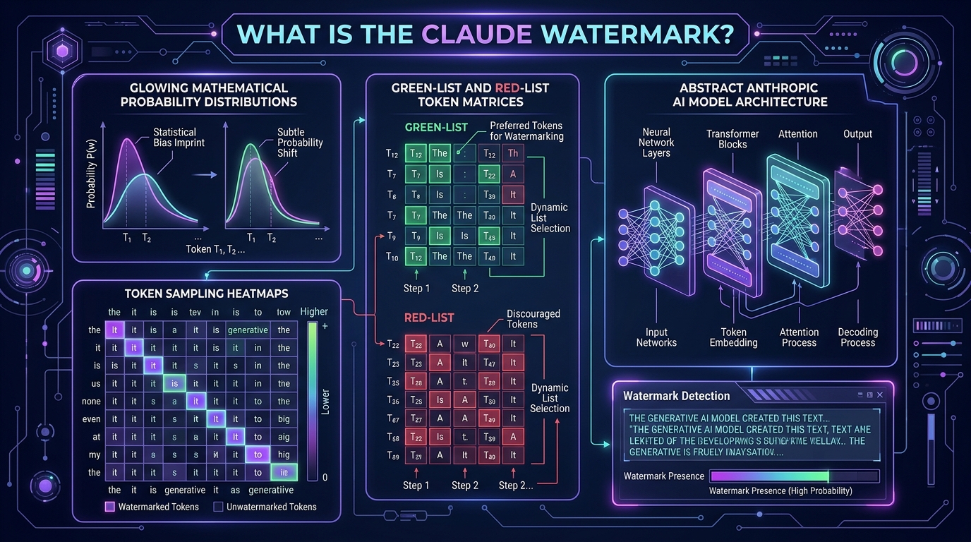 Anthropic Claude statistical token watermark and probability distribution